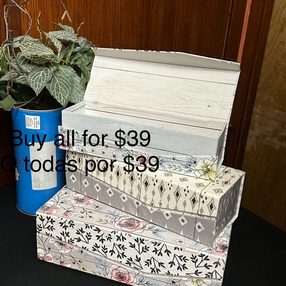 3 Decorative Storage magnetic flip boxes - Picture 2 of 16